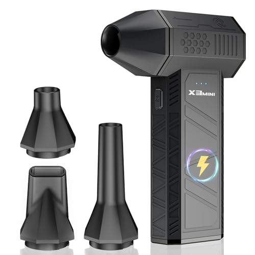 KONPAYDE Compressed Air Duster, 180000RPM Electric Air Duster, Rechargeable Cordless Air Blower with 3-Gear Turbo Fan, Canned Air Alternative for Keyboard, PC, Computer, Car, Home & Outdoor Use (Pure Black) - Image 1