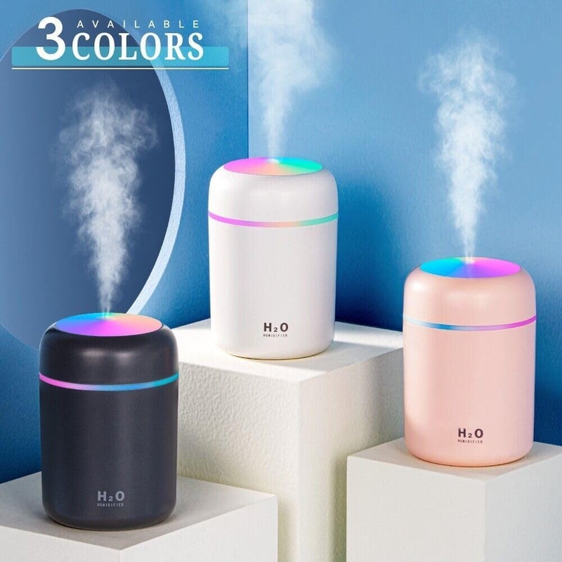 VIROLEP مرطب هواء محمول صغير VIROLEP سعة 300 مل مع ضوء ليلي ملون LED - Image 2