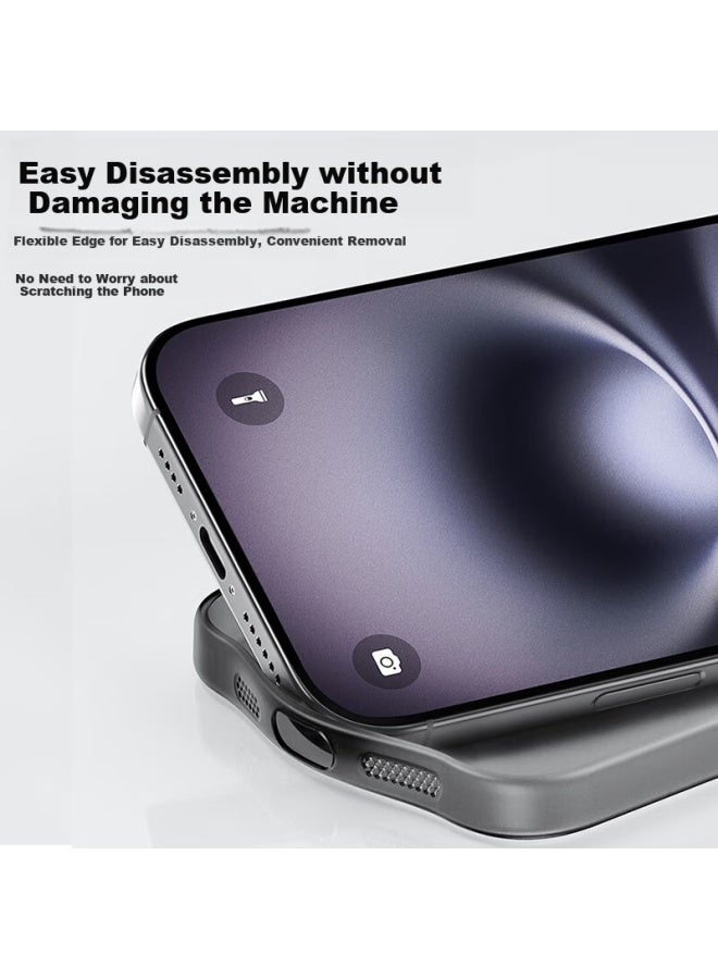 Gurrs Iphone 16 Case, Iphone 16 Protective Cover, Full Lens Protection, Ultra-thin Skin-like Frosted Semi-transparent Shockproof Simple Silicone Soft Shell, Deep Space Black - Image 2