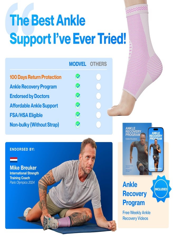 Modvel Foot & Ankle Brace Socks for Sprained Ankle Compression Sleeve - Foot Support for Women & Men - Tendonitis & Arthritis Ankle Brace Sports Running, Torn Ligaments & Women Stabilizing Ankle Wrap - Image 5