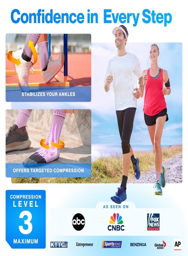 Modvel Foot & Ankle Brace Socks for Sprained Ankle Compression Sleeve - Foot Support for Women & Men - Tendonitis & Arthritis Ankle Brace Sports Running, Torn Ligaments & Women Stabilizing Ankle Wrap - Image 3