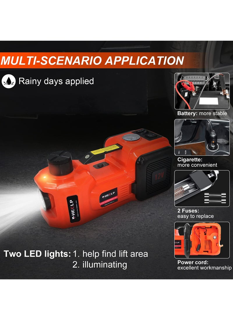 Fordeal - Car Jack 5 Ton With Electric Impact Wrench Car Tools Built-in Tire Inflatable Pump LED Light Safety Hammer 12V 4 in 1 Car Tire Repair Tool Kits - Image 1