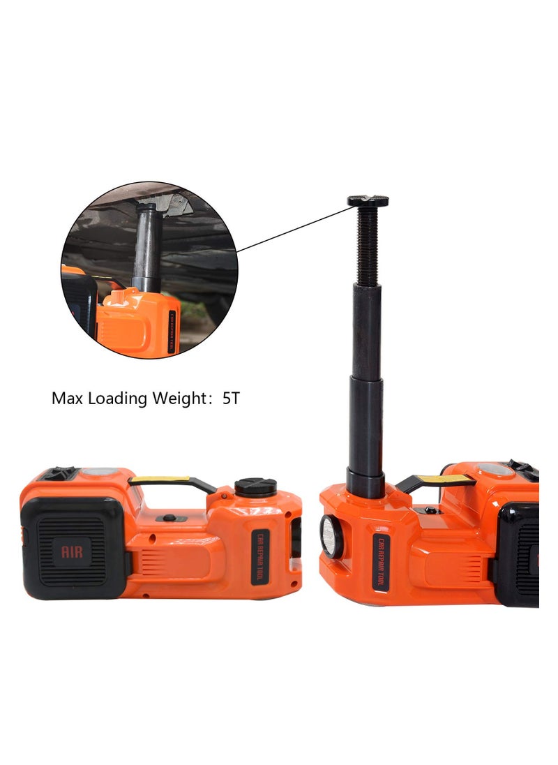 Fordeal - Car Jack 5 Ton With Electric Impact Wrench Car Tools Built-in Tire Inflatable Pump LED Light Safety Hammer 12V 4 in 1 Car Tire Repair Tool Kits - Image 1