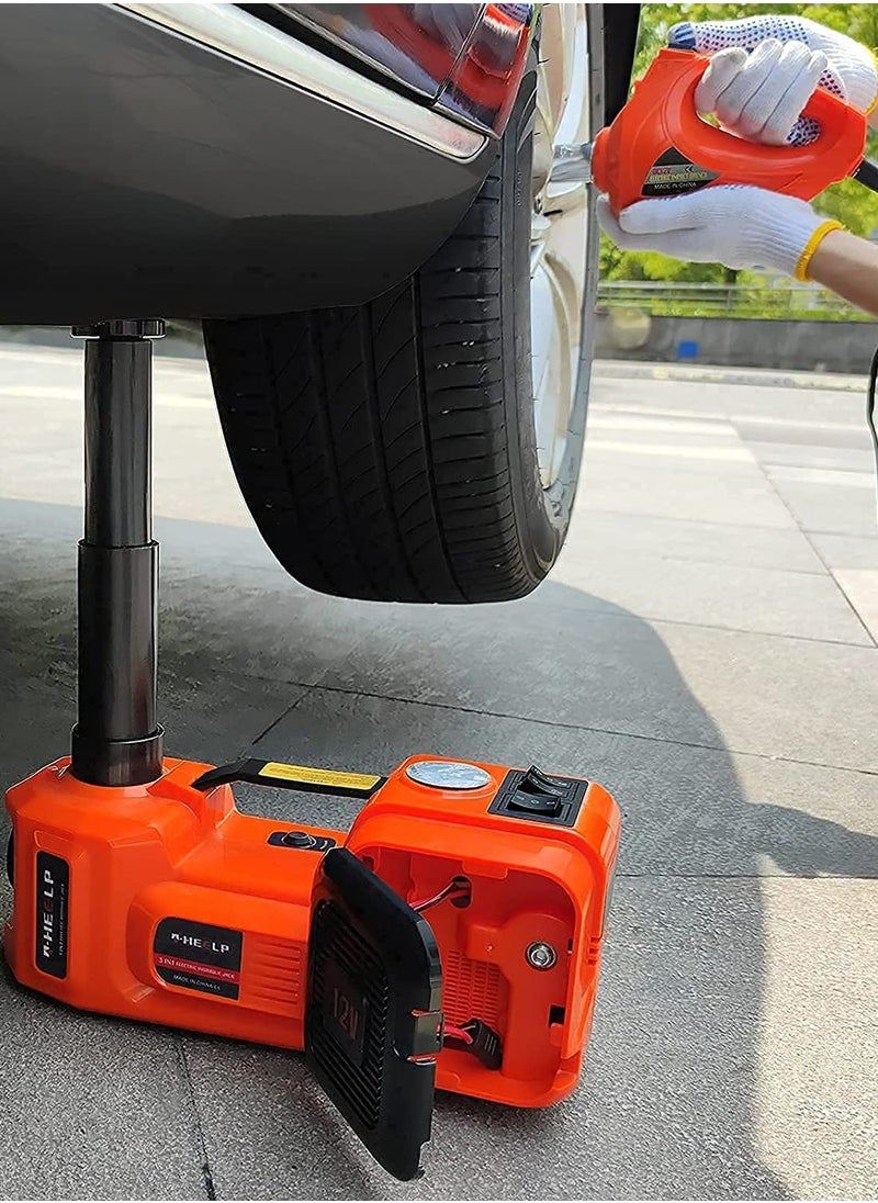 Fordeal - Car Jack 5 Ton With Electric Impact Wrench Car Tools Built-in Tire Inflatable Pump LED Light Safety Hammer 12V 4 in 1 Car Tire Repair Tool Kits - Image 1