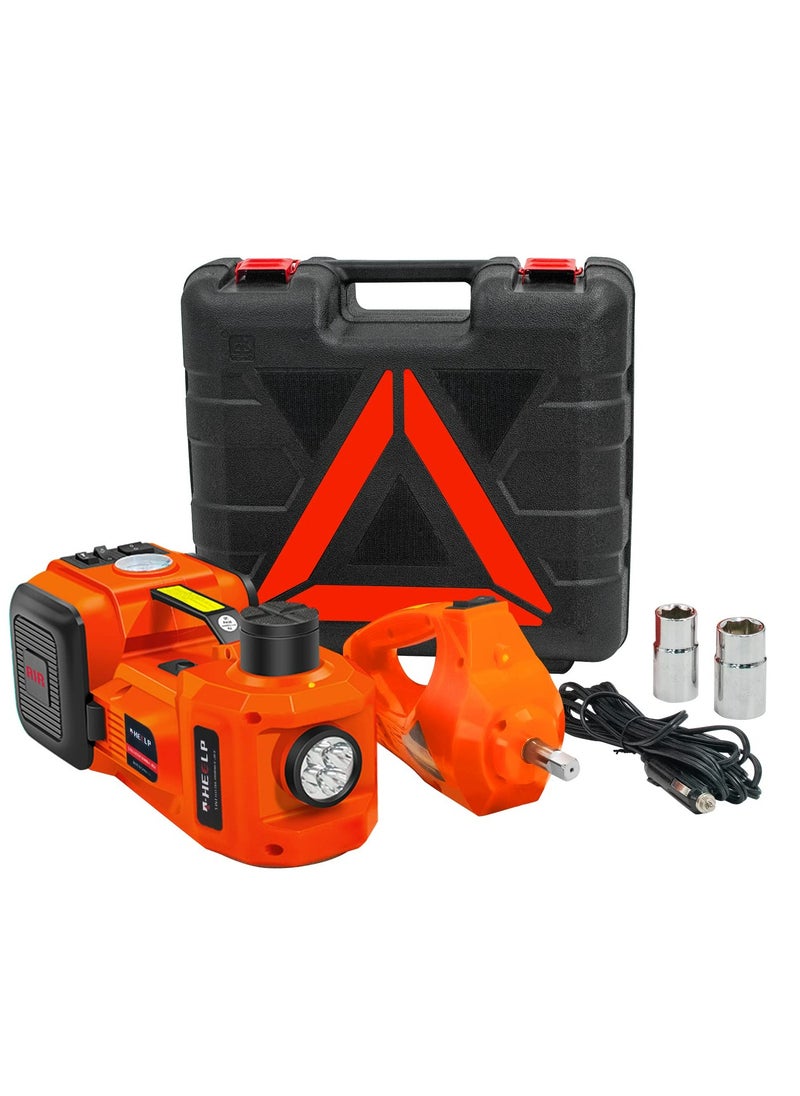 Fordeal - Car Jack 5 Ton With Electric Impact Wrench Car Tools Built-in Tire Inflatable Pump LED Light Safety Hammer 12V 4 in 1 Car Tire Repair Tool Kits - Image 1