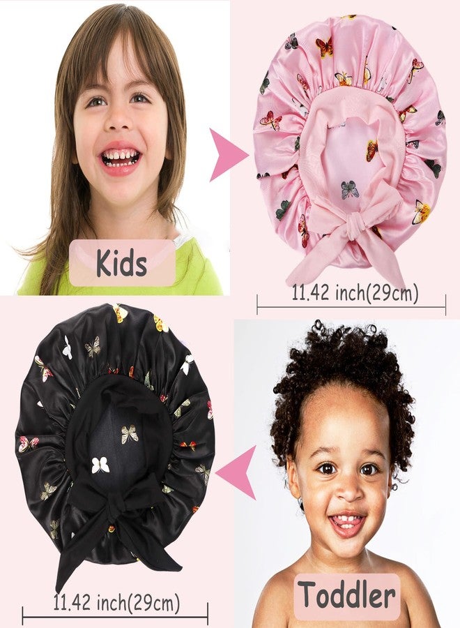 هيموسويس قطعتان من قبعات الأطفال للبنات، قبعة حريرية لنوم الأطفال، قبعة للأطفال الصغار للشعر المجعد - Image 3