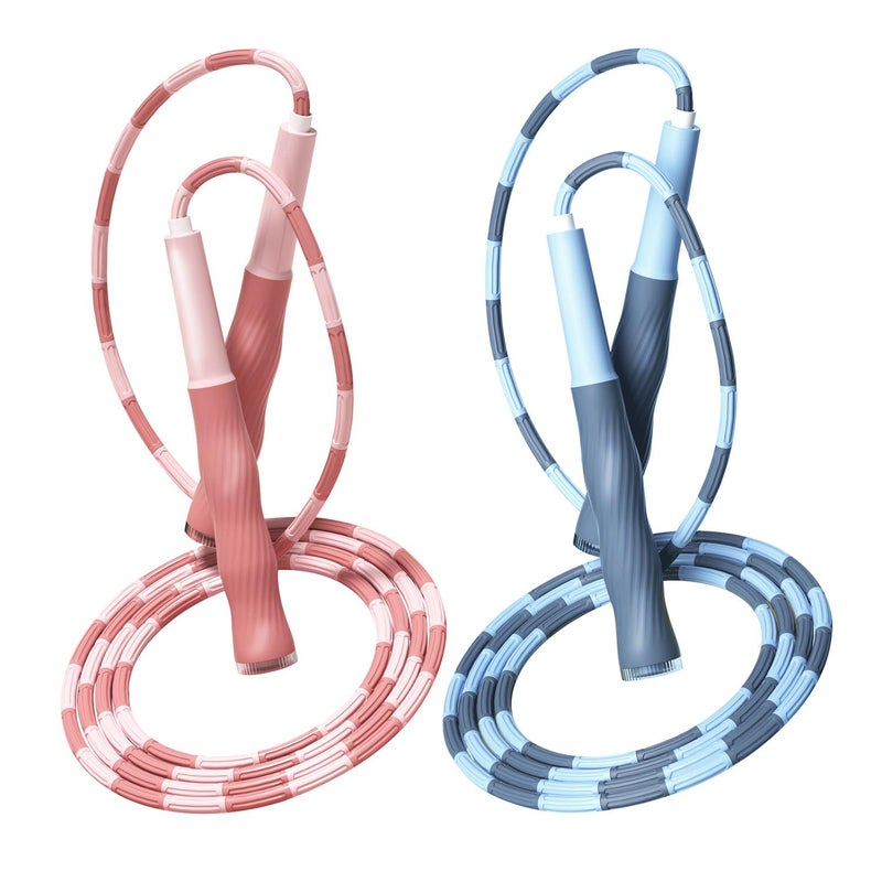 Redify Beaded Jump Rope for Kids,Tangle-Free Segmented Kids Jump Rope with Soft Anti-slip Handles,Adjustable Jumping Rope for Women - Image 1