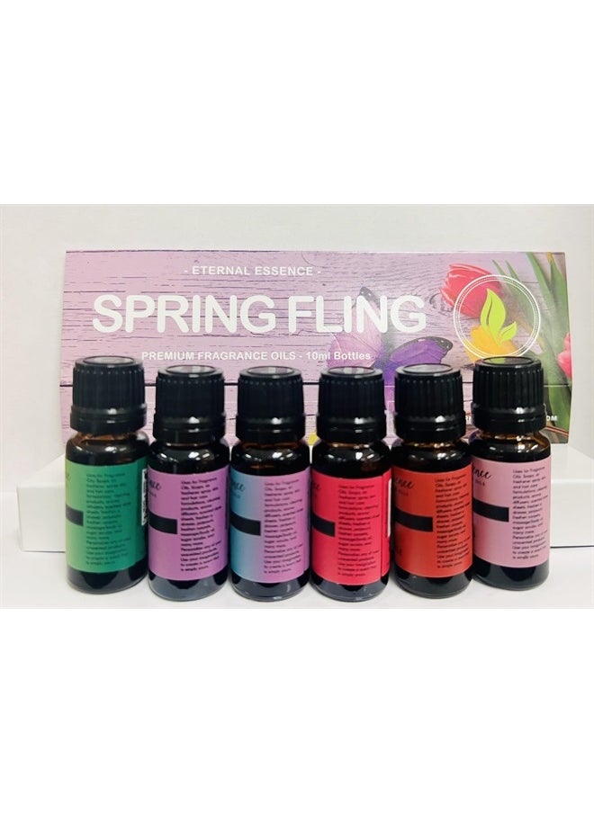 Eternal Essence Oils Spring Fling - Gift Set of 6 Premium Fragrance Oils - Sweet Grass, Lilac & Lilies, Lavender Breeze, Sweet Pea, Honeysuckle and Enchanted Orchid - 10ML  - Image 2