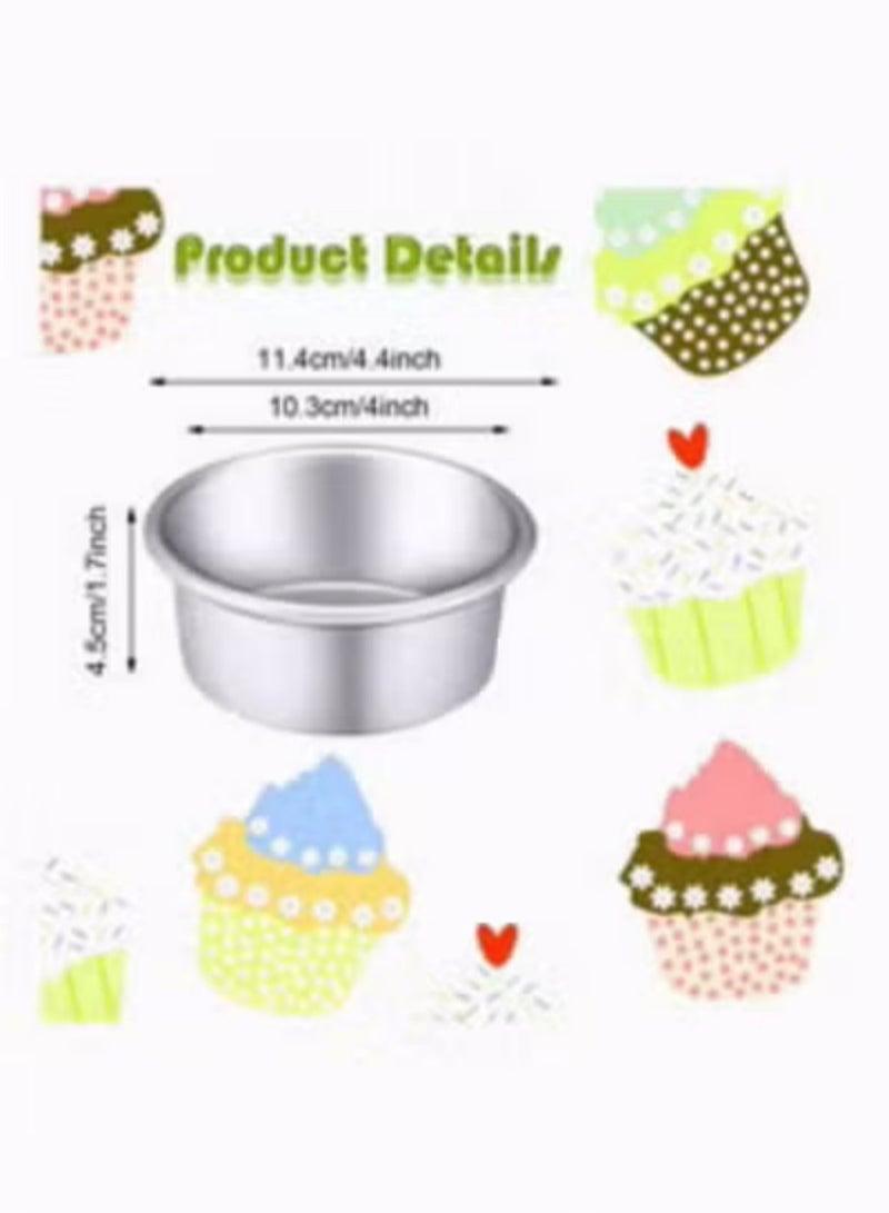 Round Cake Pan with Removable Bottom, Set of 4, 4 Inches  - Image 5