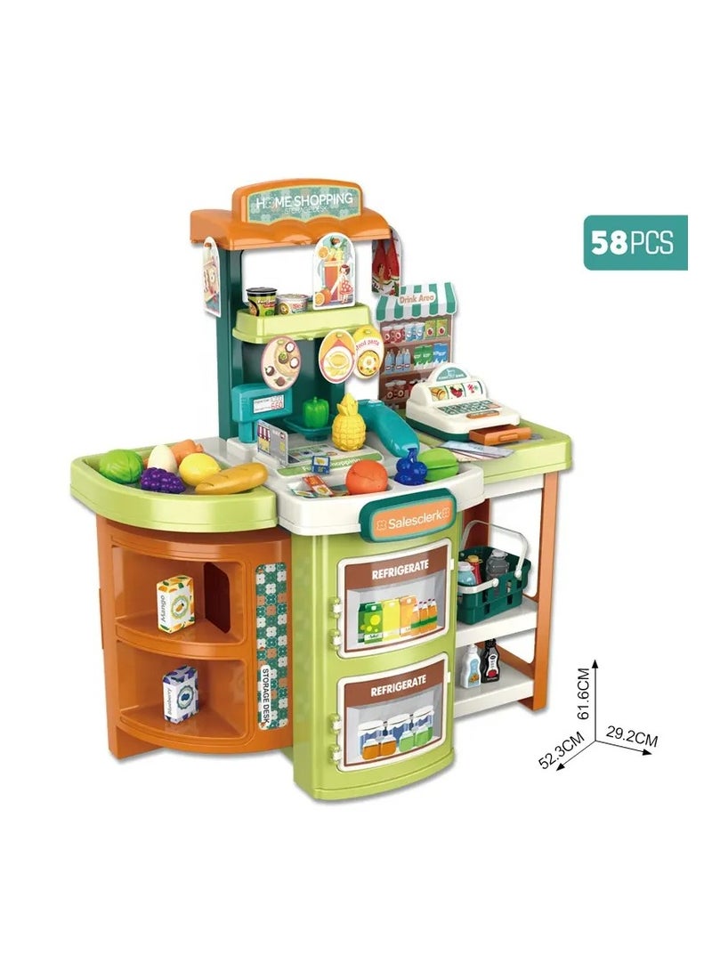 Home Supermarket Toy Trolley case Pretend Play Toys Shopping Play Set for Kids - Image 4