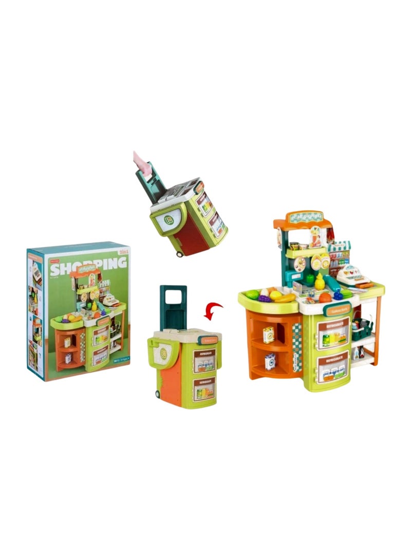 Home Supermarket Toy Trolley case Pretend Play Toys Shopping Play Set for Kids - Image 2