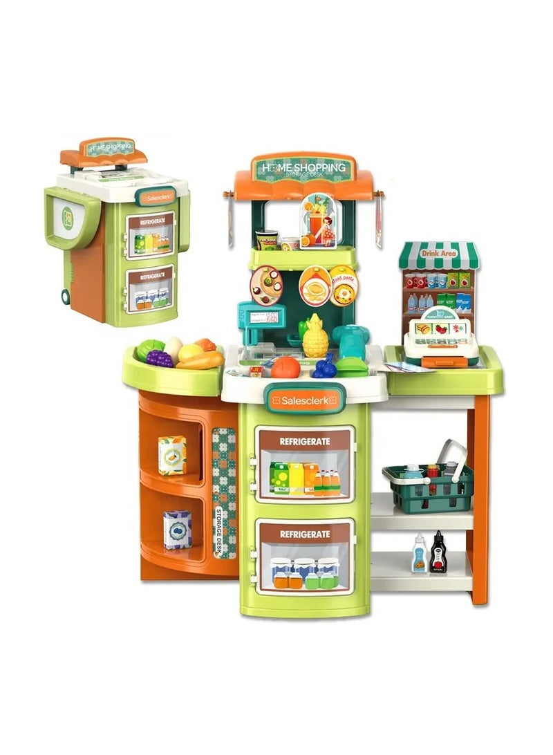 Home Supermarket Toy Trolley case Pretend Play Toys Shopping Play Set for Kids - Image 1