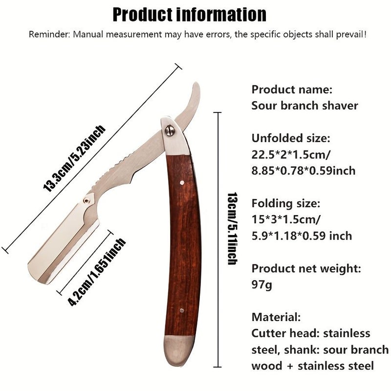 1 Set Shaving Fold Shaver With 10PCS Blades And Blade Case Outdoor Travel Storage Stainless Steel Beard Trimmer Professional Men Hair Razor Grooming Tool - Image 4