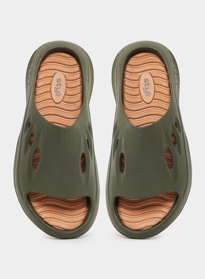 Styli Styli Plain Cut Out Chunky Slides  - Image 5