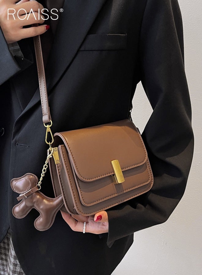 roaiss Popular Versatile Small Square Bag for Women Exquisite Durable Lock Buckle Commuter Shoulder Bag Adjustable Shoulder Strap Crossbody Bag Suitable for Birthday Gifts or Ramadan - Image 2