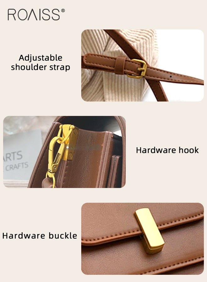 roaiss Popular Versatile Small Square Bag for Women Exquisite Durable Lock Buckle Commuter Shoulder Bag Adjustable Shoulder Strap Crossbody Bag Suitable for Birthday Gifts or Ramadan - Image 5