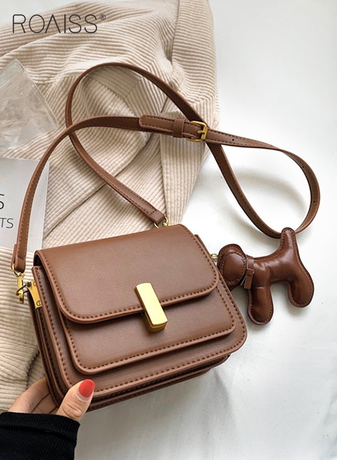 roaiss Popular Versatile Small Square Bag for Women Exquisite Durable Lock Buckle Commuter Shoulder Bag Adjustable Shoulder Strap Crossbody Bag Suitable for Birthday Gifts or Ramadan - Image 4