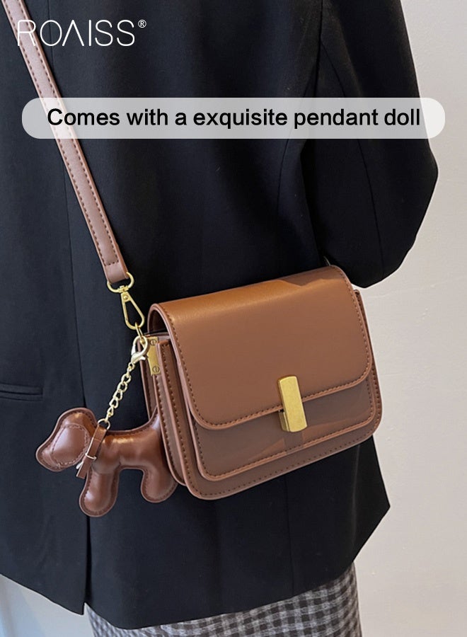 roaiss Popular Versatile Small Square Bag for Women Exquisite Durable Lock Buckle Commuter Shoulder Bag Adjustable Shoulder Strap Crossbody Bag Suitable for Birthday Gifts or Ramadan - Image 1