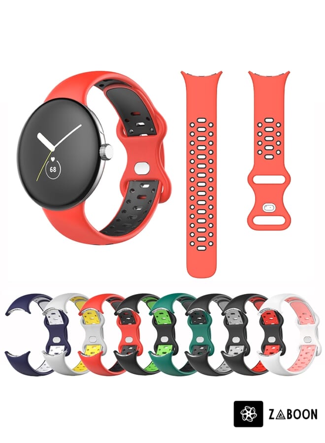 Zaboon Google Pixel Watch Two-Color Silicone Watch Band Man - Image 3