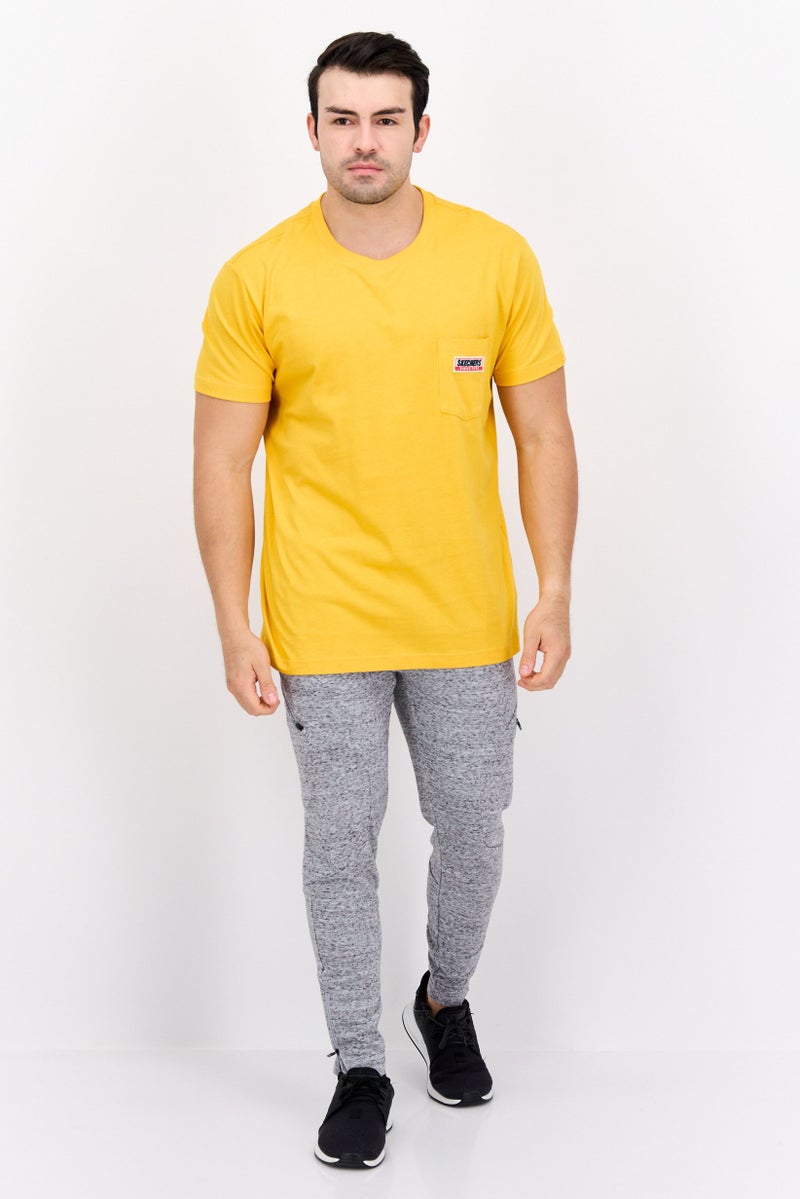 SKECHERS Men Sportswear Fit Short Sleeve Training T-Shirts, Sunset Yellow  - Image 4