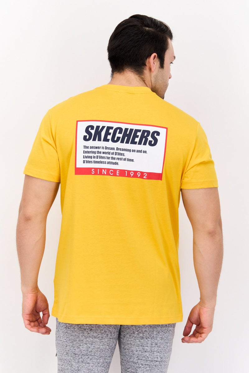 SKECHERS Men Sportswear Fit Short Sleeve Training T-Shirts, Sunset Yellow  - Image 2