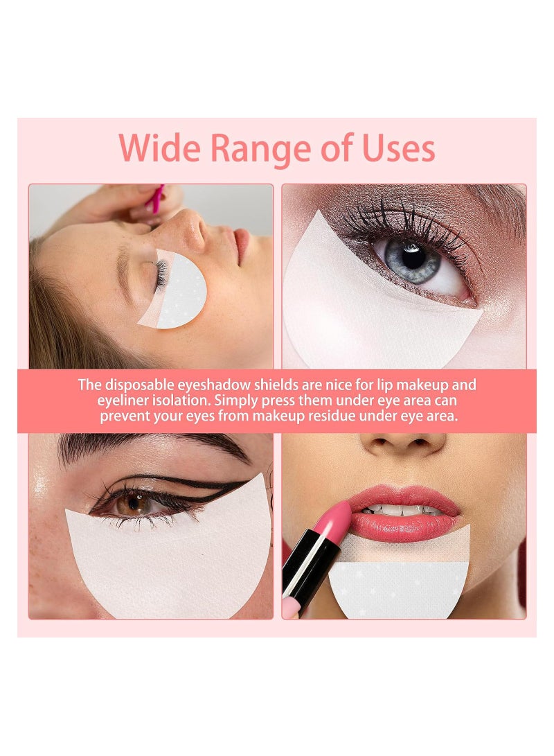 Excefore 220Pcs Eyeshadow Shields, EyeShadow Pad Stencil Lint Free Under Eye Pad Prevent Makeup Residue Half-Moon Shape EyeShadow Patches Shields for Eyeliner Eyelash Extensions Lip Makeup(Black) - Image 5