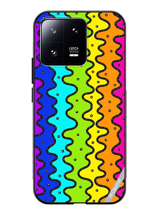 VR CREATIVE Protective Case Cover For Xiaomi 13 Color Strip Design Multicolour - Image 1