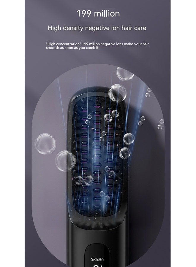 LIVQORA Cordless Hair Straightener Straightening Brush,USB Charging,LCD Ceramic Heated Electric Comb,3 Mode Multi Gear Adjustment (Black) - Image 3