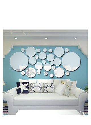 26PcsSet Acrylic Polka Dot Wall Mirror Stickers Home Party Decor Art Mural Diy Decals Decal Room Decoration, Silver - pzsku/Z07468DFDE401622FA09EZ/45/_/1720783171/c0d1895d-b416-407f-a189-c86ed8f9de2f