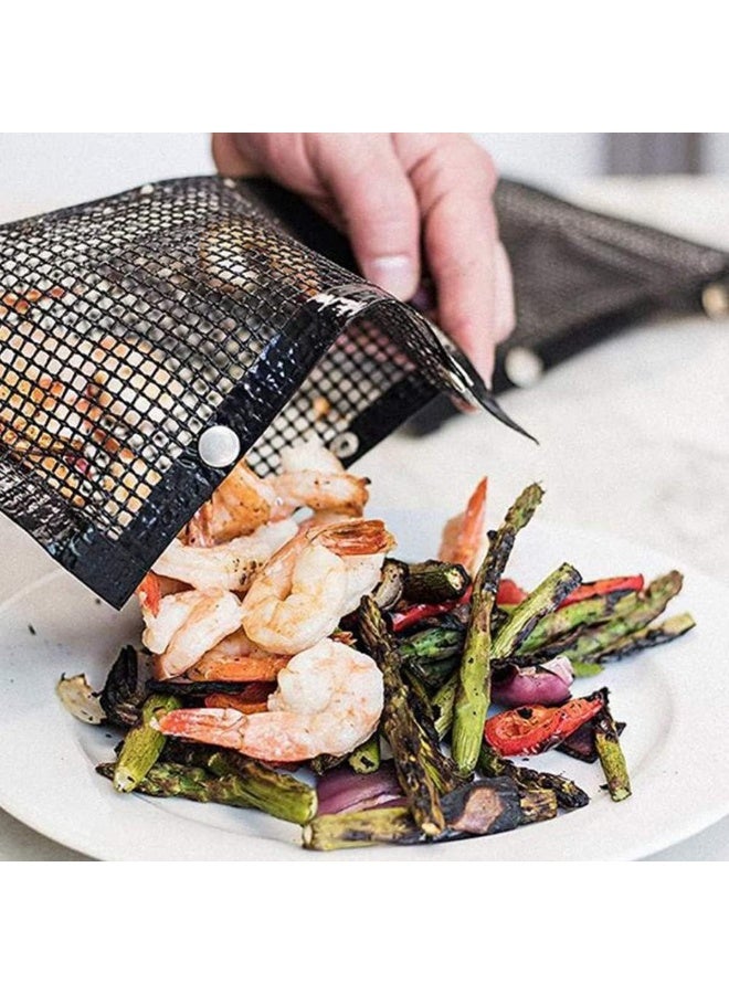 Reusable Non-Stick Mesh Grill Bag – High-Temperature Resistant Teflon BBQ Bag for Grilling & Baking – Easy Flip, Fireproof, BPA-Free, Perfect for Meat, Vegetables & Seafood
