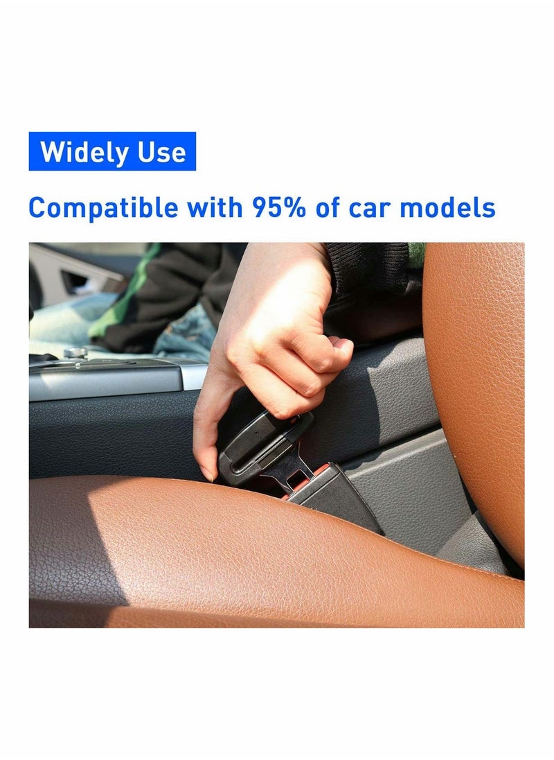 Car Seat Belt Clip 2 Pcs Universal Seat Belt Buckle Stainless Steel Metal Universal Safety Seat Belt Silencer Alarm Stopper Insert Plug for Most Vehicle - Image 3