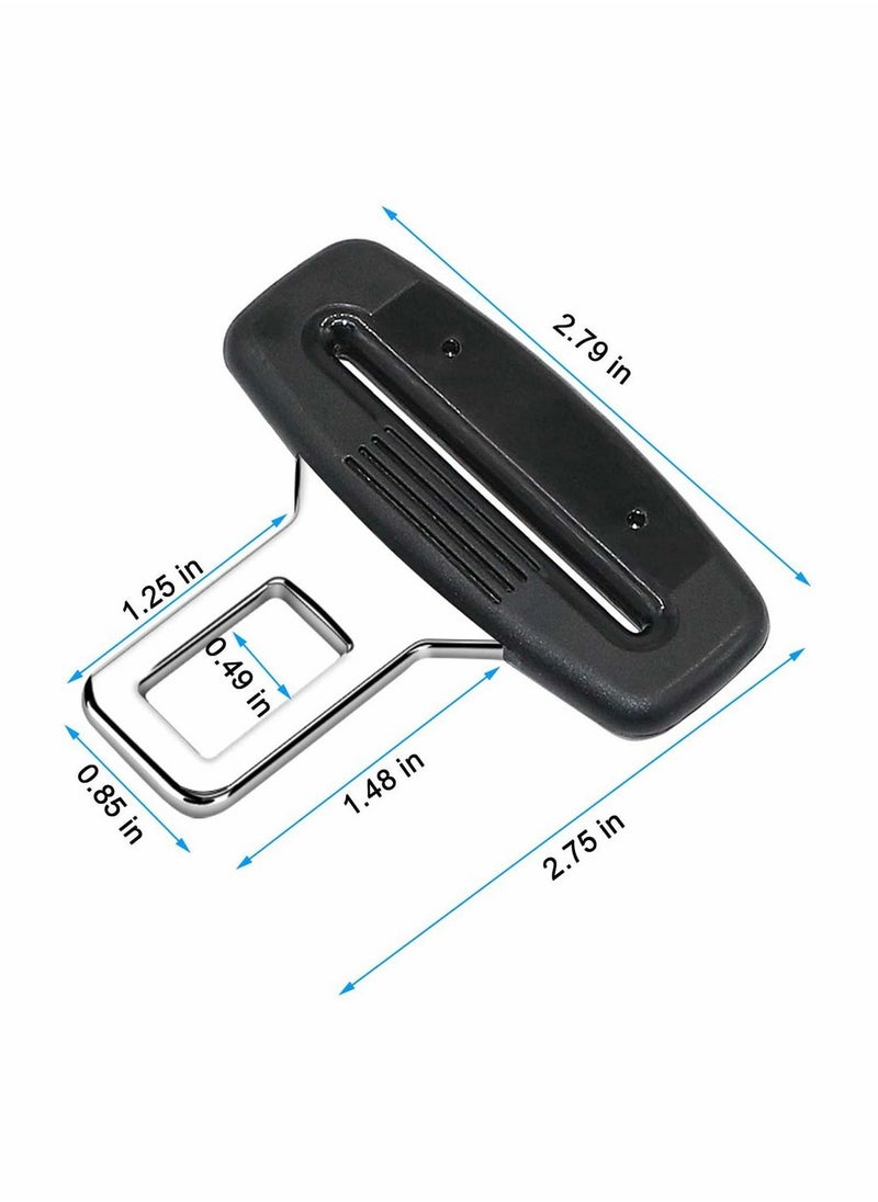Car Seat Belt Clip 2 Pcs Universal Seat Belt Buckle Stainless Steel Metal Universal Safety Seat Belt Silencer Alarm Stopper Insert Plug for Most Vehicle - Image 2