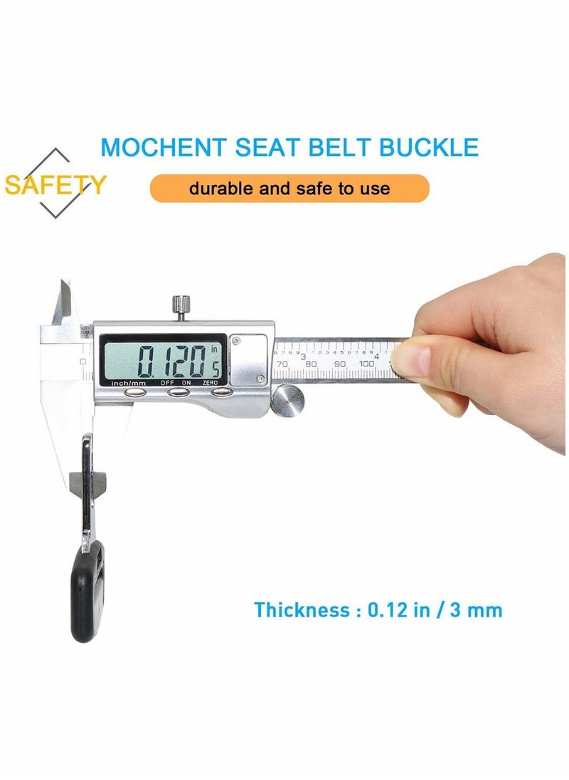 Car Seat Belt Clip 2 Pcs Universal Seat Belt Buckle Stainless Steel Metal Universal Safety Seat Belt Silencer Alarm Stopper Insert Plug for Most Vehicle - Image 5