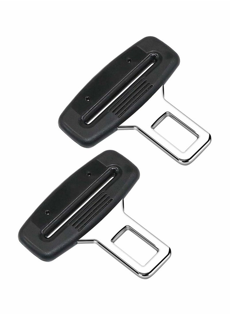Car Seat Belt Clip 2 Pcs Universal Seat Belt Buckle Stainless Steel Metal Universal Safety Seat Belt Silencer Alarm Stopper Insert Plug for Most Vehicle - Image 1