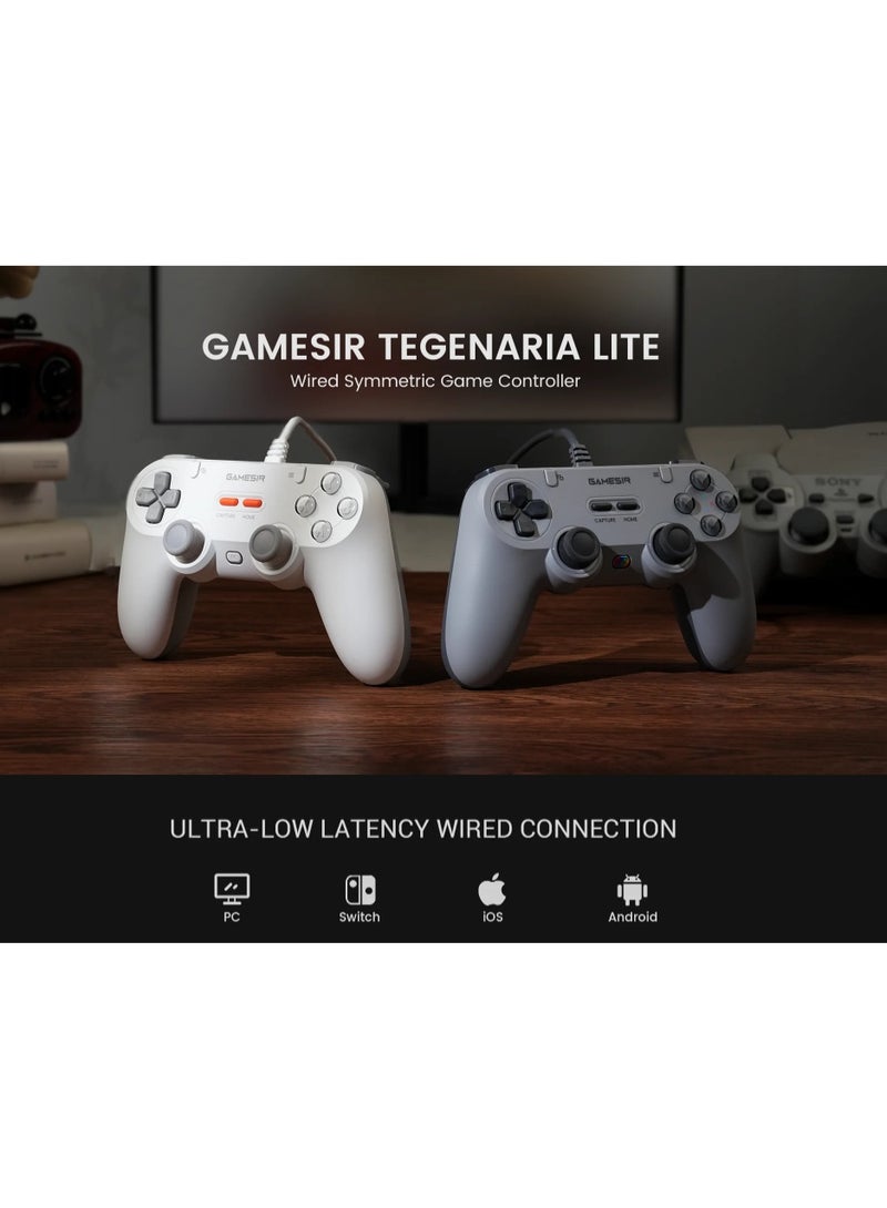 general Classic Gamepad GameSir Tegenaria Lite T3 Lite Wired Game Controller for PC/Steam/Switch/Android/iOS with Retro 90s Design, Hall Effect Sticks/Triggers, Turbo Function 1000Hz Polling Rate, Dual Rumble Motors, Mappable Back Buttons, Ultra-Low Latency, Ergonomic Design -Serene - Image 5