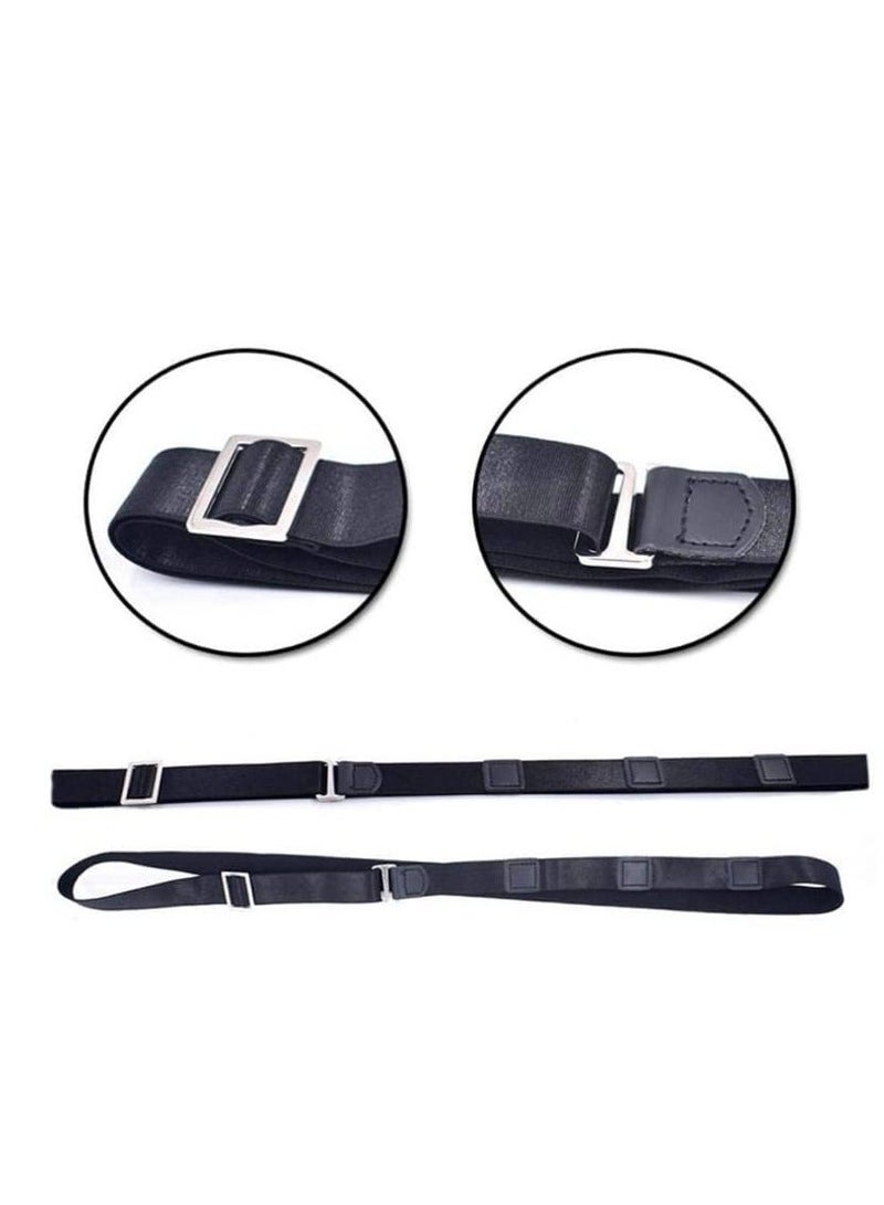 Y&D Upgrade Men Shirt Stays Lock Bel Adjustable Elastic Holder Keeps Tucked in for Police Military Black Free Size - Image 2
