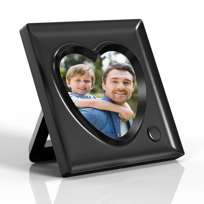 KWANWA Picture Frame Personalized Voice 20S Recordable  3.9x3.9 Love Heart Shape Gifts for Graduation  Christmas  Birthday  Wedding  Photo Frame for Tabletop Desk Bookshelf Office Home - Image 1
