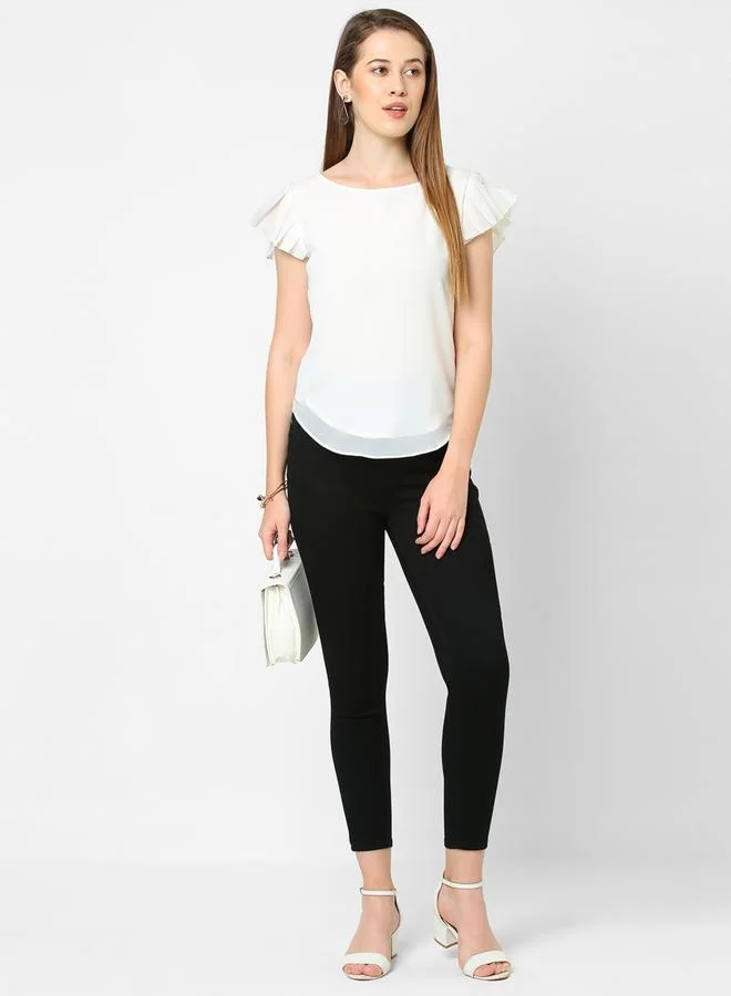 Mish Pleated Sleeves Georgette Top by Styli