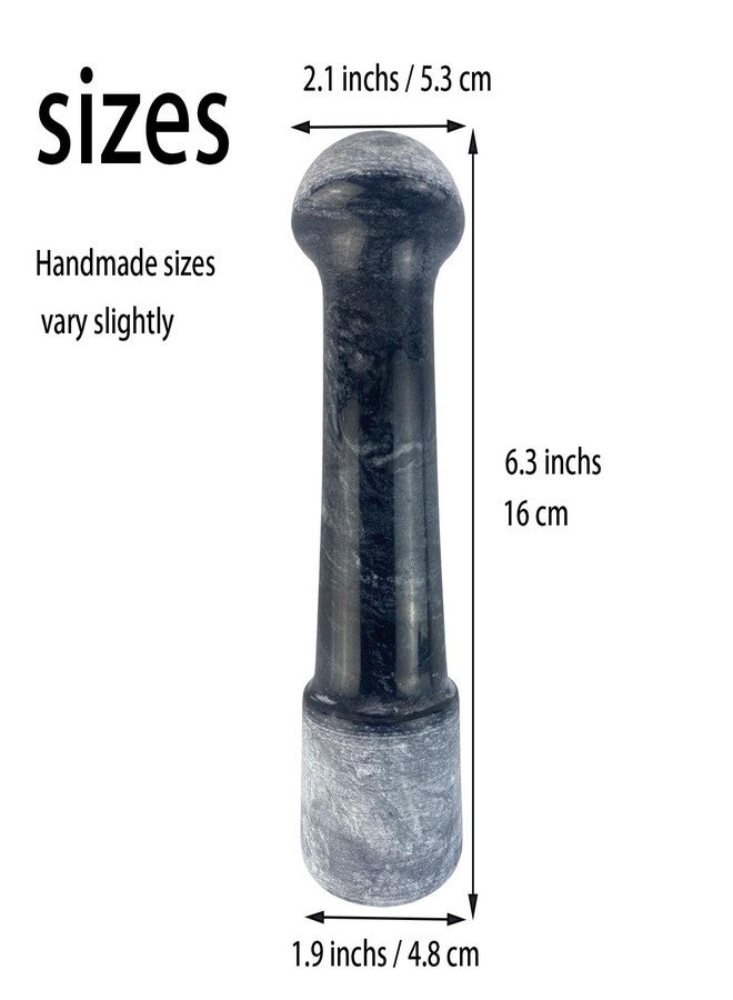 Daszui 6.3 in Granite Replacement Pestle (Only Pestle [Mortar is not Included]) Black Polishing Pestle - Image 2