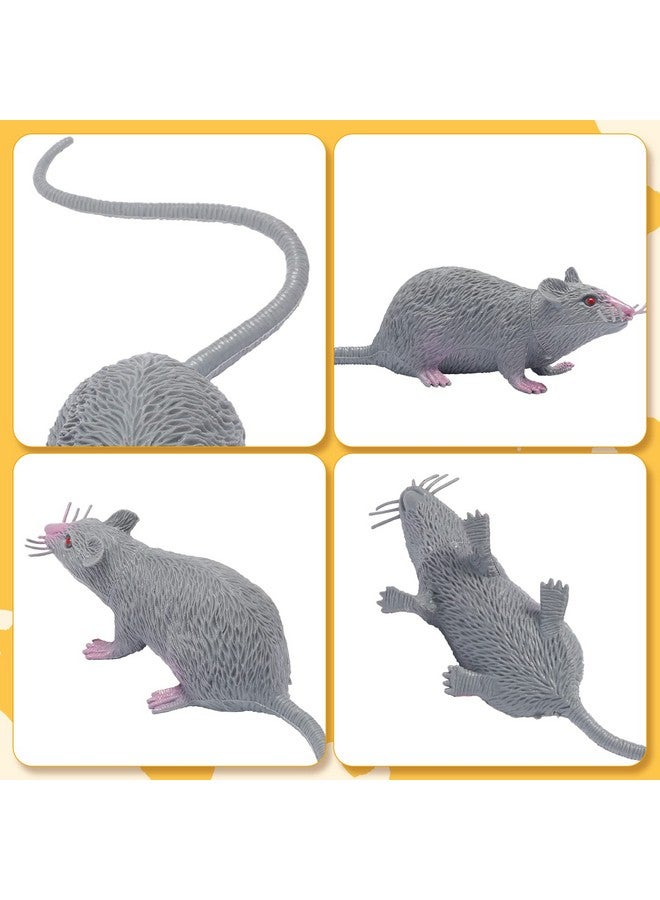 EORTA 3 Pcs Fake Mice Lifelike Halloween Rats Decorations Plastic Vivid Mouse Cat Toies Prop Ornament For Christmas, Party, Festival, Pranks, Black, Gray, White  - Image 4