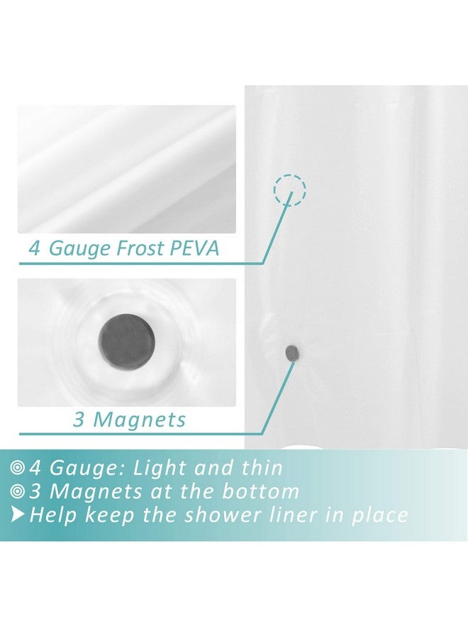 Mrs Awesome Shower Curtain Liner with Magnets, 72x72 Frosted PEVA Plastic Shower Curtain for Bathroom, Lightweight & Waterproof, 72 x 72, Frost - Image 1