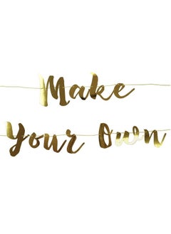 Merrilulu Make Your Own Banner In Gold Say Anything Banner Metallic Gold Birthday Party, Baby Shower, Bridal Shower, Graduation Party  - Image 2