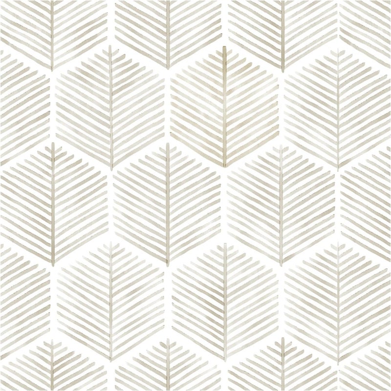 OSECAGE Modern Peel and Stick Wallpaper 17.3''Ã—276'' Self Adhesive Wallpaper Boho Contact Paper Beige and White Geometric Wall Paper Removable Decorative Wallpapers for Bedroom Bathroom Cabinets Decor Vinyl - Image 1