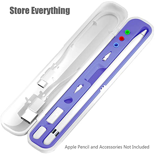YINVA Pencil Case for Apple Pencil 1st/2nd Generation, Holder and Storage Box for iPad Pencil Accessories Tips (Purple) - Image 4