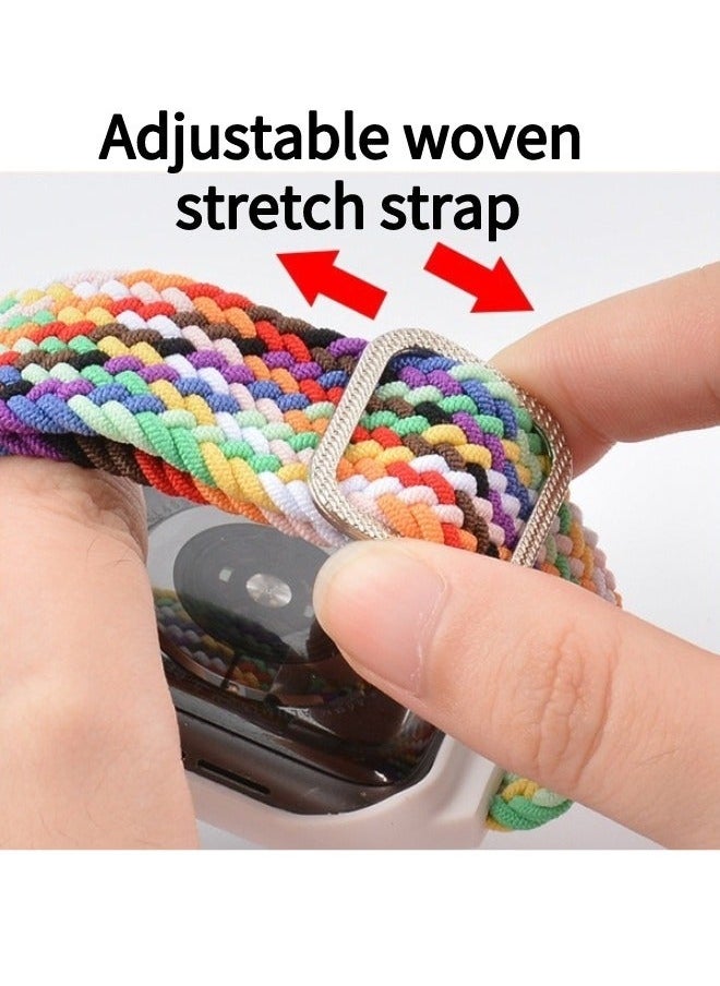 Aikanbo Smartwatch Bands Stylish Adjustable Woven Nylon Strap Nylon Single Loop Band Compatible with Apple Watch 38/40/41mm SE/Series 8/7/6/5/4/3/2/1 Colourful  Orange  - Image 4