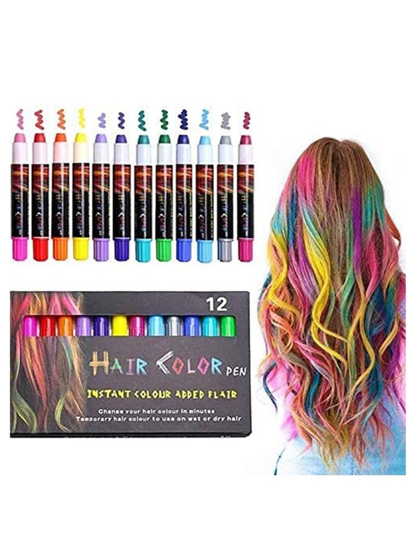 KASTWAVE Coloring Chalk Pens Set Temporary Hair Chalk Pens for Girls Non-Toxic Instant Hair Coloring Chalk Pens for Cosplay Party - Image 1