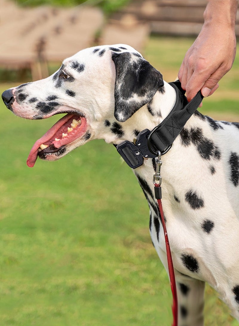 طوق كلب تكتيكي مسامي، قابل للتعديل، مبطن بنعومة وقوي المتانة، عرض 3.8 سم، أسود - Image 2