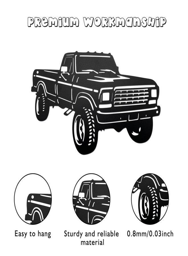 Ecqizer Vintage Metal Garage Signs Truck Sign Cutout Decor for Men Cave, Vintage Truck and Old Truck Decor Theme, Car Enthusiasts Gifts, 12.6 * 7.5 inch - Image 3