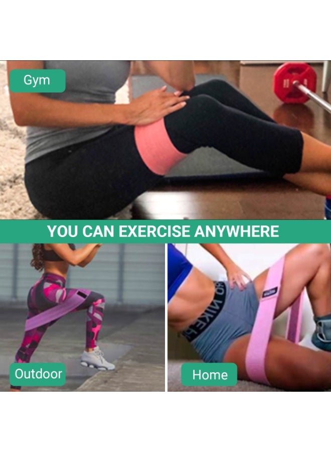 كاكتس فيتنس مجموعة شرائط مقاومة سميكة مانعة للانزلاق من CACTUS FITNESS، 2 قطعة (أخضر ورمادي) للوركين والفخذين والساقين والمؤخرة والعضلات المؤخرة للرجال والنساء - Image 5
