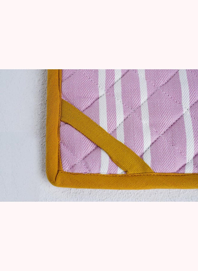 Pan Home حامل أواني بون أبيتيه S/2 باللون الوردي والأصفر 20x20 سم - Image 3